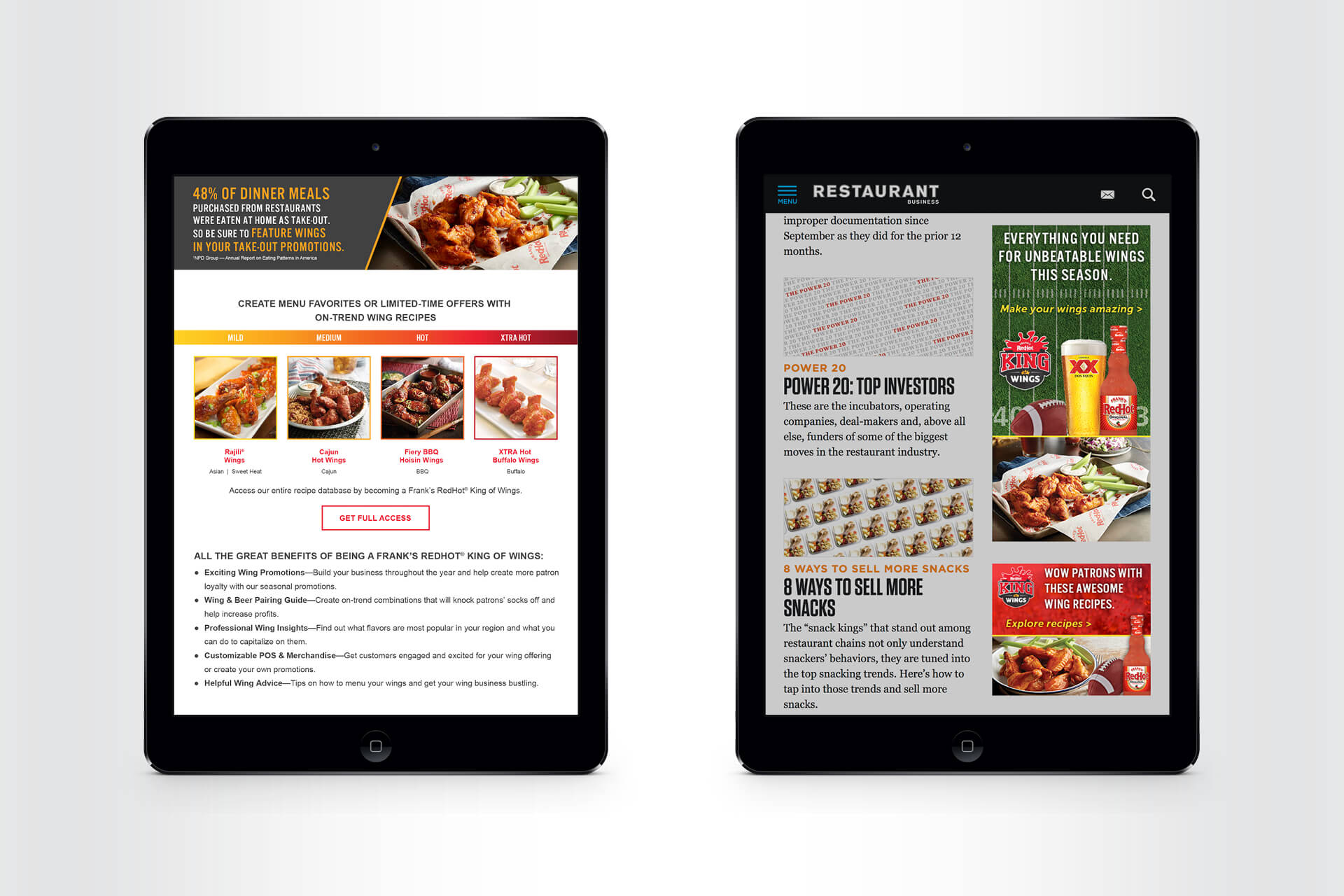 King of Wings Digital: Emails & Digital Ads