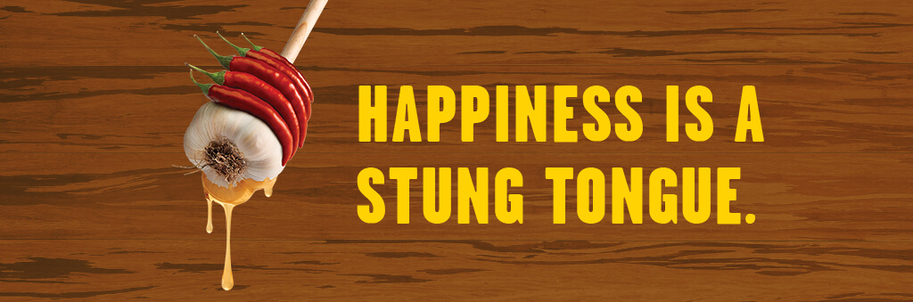 Happiness is a stung tongue